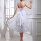 A-Line/Princess Beading Sleeveless Short Organza Taffeta Applique Wedding Dresses DEP0006956