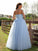 Ball Gown Tulle Applique Sweetheart Sleeveless Floor-Length Dresses DEP0001539