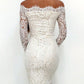 Sheath/Column Long Sleeves Off-the-Shoulder Lace Short/Mini Dresses DEP0008100