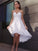 A-Line/Princess Sweetheart Lace Ruffles Sleeveless Asymmetrical Homecoming Dresses DEP0004434