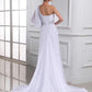 A-Line/Princess Beading One-shoulder One-sleeve Chiffon Wedding Dresses DEP0006753