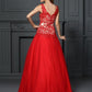 Ball Gown V-neck Lace Sleeveless Long Lace Quinceanera Dresses DEP0004090