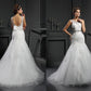 Sheath/Column Scoop Applique Sleeveless Long Net Wedding Dresses DEP0006779