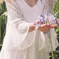 A-Line/Princess Long Sleeves V-neck Lace Floor-Length Flower Girl Dresses DEP0007461