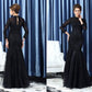 Trumpet/Mermaid High Neck Applique Long Sleeves Long Tulle Mother of the Bride Dresses DEP0007113