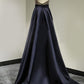 A-Line/Princess Sleeveless Halter Satin Floor-Length Beading Dresses DEP0002235