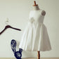 A-line/Princess Jewel Sleeveless Hand-Made Flower Long Taffeta Dresses DEP0007708