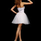 A-Line/Princess Sweetheart Sleeveless Beading Short Organza Homecoming Dresses DEP0008421