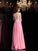A-Line/Princess Scoop Applique 1/2 Sleeves Long Silk like Satin Dresses DEP0003989