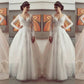 Ball Gown V-neck Long Sleeves Lace Court Train Tulle Wedding Dresses DEP0006187