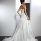 A-Line/Princess One-Shoulder Applique Sleeveless Long Satin Wedding Dresses DEP0006789