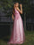 A-Line/Princess Tulle Ruffles V-neck Sleeveless Sweep/Brush Train Bridesmaid Dresses DEP0005008