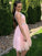 A-Line/Princess Scoop Tulle Sleeveless Beading Short/Mini Homecoming Dresses DEP0004569