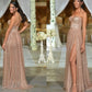 A-Line/Princess Sleeveless Ruffles Sequins Sweetheart Floor-Length Dresses DEP0004338