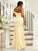 Sheath/Column Elastic Woven Satin Ruched One-Shoulder Sleeveless Sweep/Brush Train Bridesmaid Dresses DEP0004986