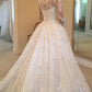 Ball Gown Long Sleeves Scoop Cathedral Train Ruffles Lace Wedding Dresses DEP0006348