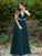 A-Line/Princess Chiffon Beading V-neck Sleeveless Floor-Length Dresses DEP0004702