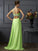 A-Line/Princess Sleeveless Beading One-Shoulder Chiffon Long Dresses DEP0003900