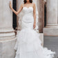 Trumpet/Mermaid Layers Spaghetti Straps Organza Sleeveless Sweep/Brush Train Wedding Dresses DEP0006650