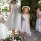 A-Line/Princess Hand-Made Flower Tulle Scoop Sleeveless Tea-Length Flower Girl Dresses DEP0007882