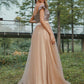 A-Line/Princess Tulle Sequin Off-the-Shoulder Sleeveless Floor-Length Bridesmaid Dresses DEP0005006