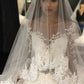 Ball Gown Scoop Long Sleeves Lace Cathedral Train Applique Tulle Wedding Dresses DEP0006293