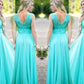A-Line/Princess Scoop Floor-Length Lace Chiffon Bridesmaid Dresses DEP0005220