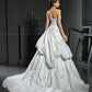 Ball Gown Strapless Applique Sleeveless Long Satin Wedding Dresses DEP0006906