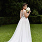 A-Line/Princess Scoop Court Train Sleeveless Lace Tulle Wedding Dresses DEP0006414
