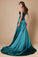 A-Line/Princess Spaghetti Straps Sleeveless Long Ruffles Elastic Woven Satin Dresses DEP0004201
