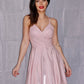 A-Line/Princess Ruched V-neck Sleeveless Short/Mini Homecoming Dresses DEP0004801