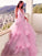 A-Line/Princess V-neck Ruffles Organza Sleeveless Floor-Length Dresses DEP0004499