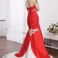Trumpet/Mermaid Strapless Sleeveless Beading Lace Applique Long Taffeta Wedding Dresses DEP0006825