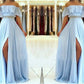 A-Line/Princess Sleeveless Off-the-Shoulder Floor-Length Beading Chiffon Dresses DEP0001717