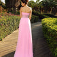 A-Line/Princess Sweetheart Applique Sleeveless Long Chiffon Dresses DEP0004128