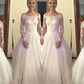 Ball Gown Long Sleeves Off-the-Shoulder Lace Tulle Court Train Wedding Dresses DEP0006300