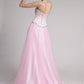A-Line/Princess Sweetheart Sleeveless Beading Long Elastic Woven Satin Net Dresses DEP0004198