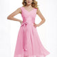 A-Line/Princess Straps Sleeveless Pleats Short Chiffon Bridesmaid Dresses DEP0005096