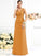 Sheath/Column V-neck Pleats Sleeveless Long Chiffon Bridesmaid Dresses DEP0005028