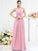 A-Line/Princess Bateau Pleats Sleeveless Long Chiffon Bridesmaid Dresses DEP0005212