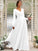 A-Line/Princess Chiffon Ruched V-neck Long Sleeves Floor-Length Bridesmaid Dresses DEP0004950