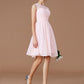 A-Line/Princess Sweetheart Sleeveless Lace Short/Mini Chiffon Bridesmaid Dresses DEP0005413