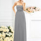 A-Line/Princess Strapless Hand-Made Flower Sleeveless Long Chiffon Bridesmaid Dresses DEP0005309