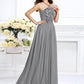 A-Line/Princess Strapless Hand-Made Flower Sleeveless Long Chiffon Bridesmaid Dresses DEP0005618