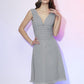 A-Line/Princess V-neck Short Sleeves Pleats Short Chiffon Bridesmaid Dresses DEP0005154