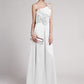 Sheath/Column One-Shoulder Sleeveless Pleats Hand-Made Flower Long Elastic Woven Satin Bridesmaid Dresses DEP0005514