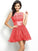 A-Line/Princess Bateau Lace Sleeveless Short Lace Bridesmaid Dresses DEP0005486