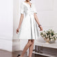 Sheath/Column V-neck Half Sleeves Pleats Taffeta Bridesmaid Dresses DEP0005658