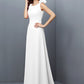 A-Line/Princess Bateau Hand-Made Flower Sleeveless Long Chiffon Bridesmaid Dresses DEP0005638
