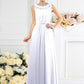A-Line/Princess Bateau Beading Sleeveless Long Chiffon Bridesmaid Dresses DEP0005545
